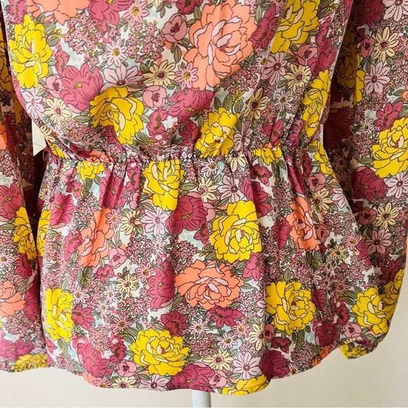 PLEIONE Anthropology Tops Women’s Size M Blouse Floral - Picture 4 of 10